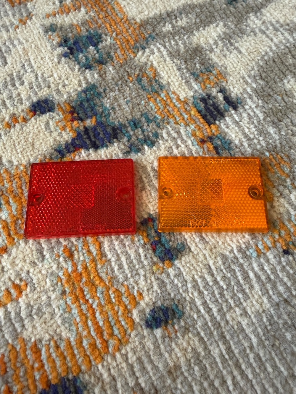 Lot of 2 PM Peterson Orange & Red PM55-15 rectangle reflector auto part light